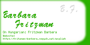barbara fritzman business card